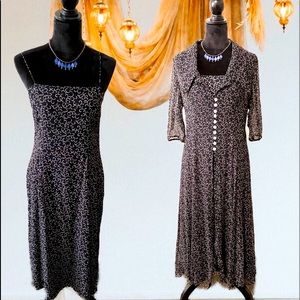 Vintage Misho spaghetti strap dress w/ duster.